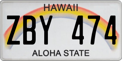 HI license plate ZBY474