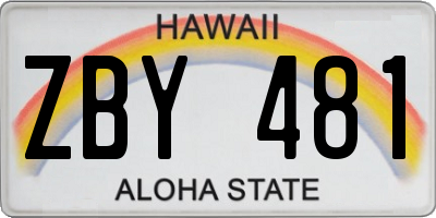 HI license plate ZBY481