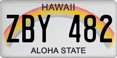 HI license plate ZBY482