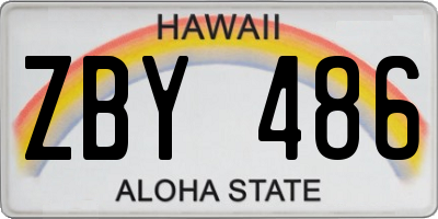 HI license plate ZBY486