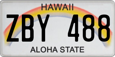 HI license plate ZBY488