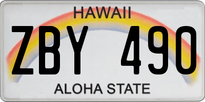 HI license plate ZBY490