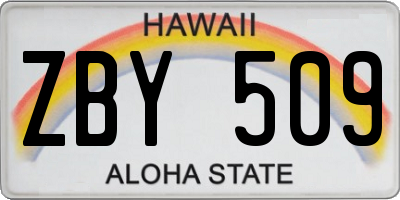 HI license plate ZBY509