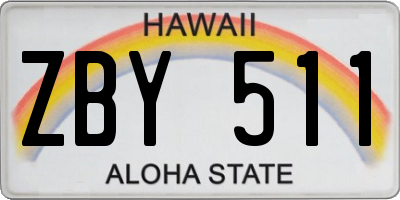 HI license plate ZBY511