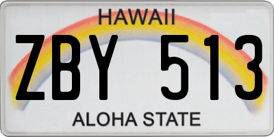 HI license plate ZBY513