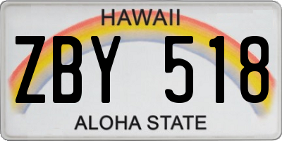 HI license plate ZBY518