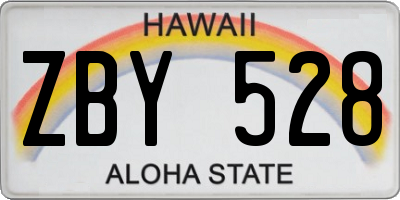HI license plate ZBY528
