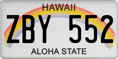 HI license plate ZBY552