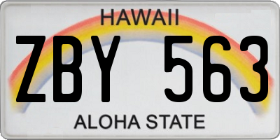 HI license plate ZBY563