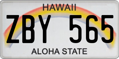 HI license plate ZBY565