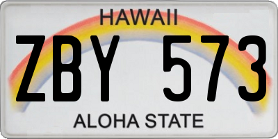 HI license plate ZBY573