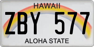 HI license plate ZBY577