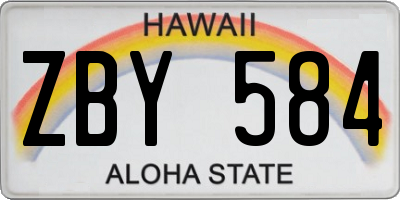 HI license plate ZBY584