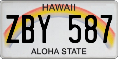HI license plate ZBY587