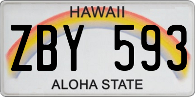 HI license plate ZBY593
