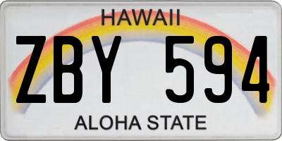 HI license plate ZBY594