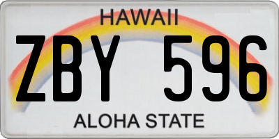 HI license plate ZBY596