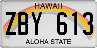 HI license plate ZBY613