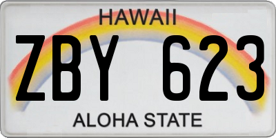 HI license plate ZBY623