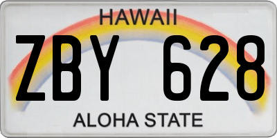 HI license plate ZBY628