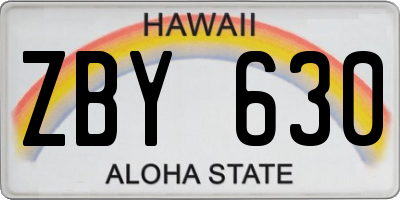 HI license plate ZBY630