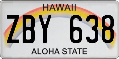 HI license plate ZBY638