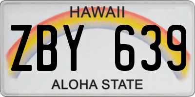 HI license plate ZBY639
