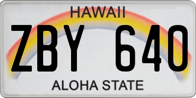 HI license plate ZBY640