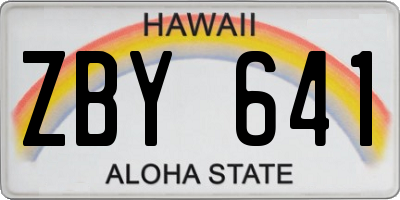 HI license plate ZBY641