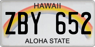 HI license plate ZBY652