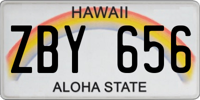 HI license plate ZBY656