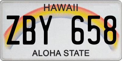 HI license plate ZBY658