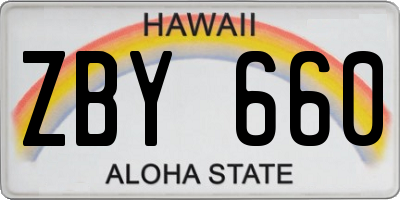 HI license plate ZBY660