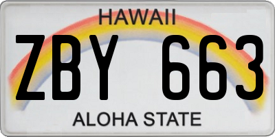 HI license plate ZBY663