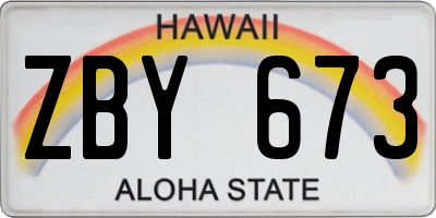 HI license plate ZBY673