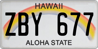 HI license plate ZBY677