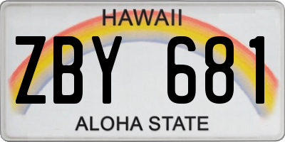 HI license plate ZBY681