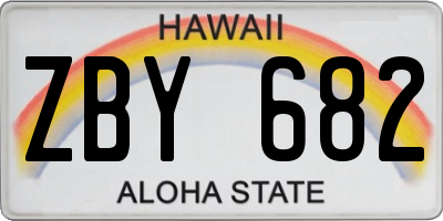 HI license plate ZBY682
