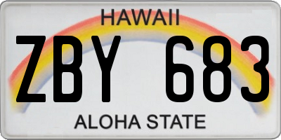 HI license plate ZBY683