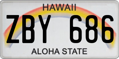 HI license plate ZBY686