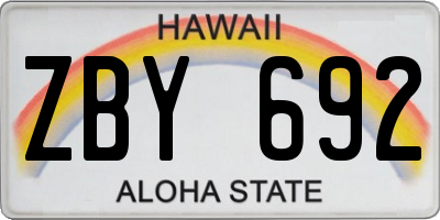 HI license plate ZBY692