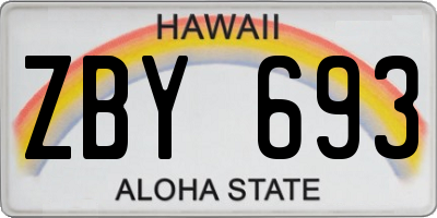 HI license plate ZBY693