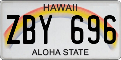 HI license plate ZBY696
