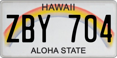 HI license plate ZBY704