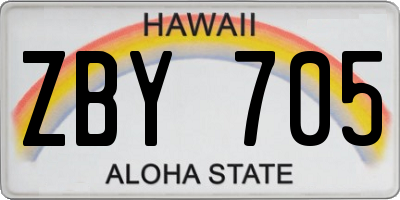 HI license plate ZBY705