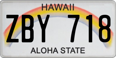 HI license plate ZBY718