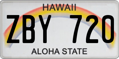 HI license plate ZBY720