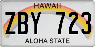 HI license plate ZBY723