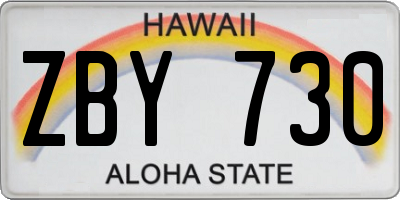 HI license plate ZBY730