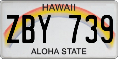 HI license plate ZBY739